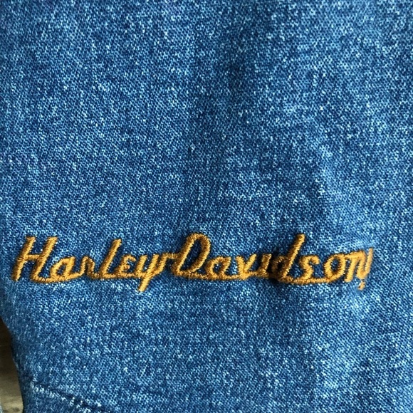 Harley-Davidson Y2K Double-Breasted Denim Jean Jacket Medium - Picture 6 of 11
